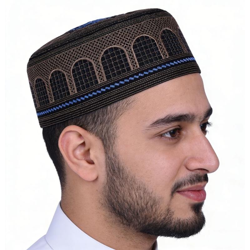 Lightweight Breathable Polyester Embroidered Hat Stylish Muslims Headwear Perfect For Outdoor Activities And Travel