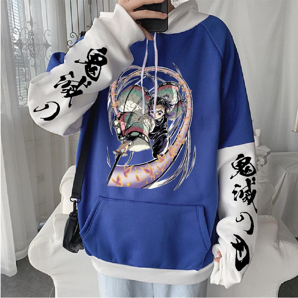 Kochou Shinobu Manga Hoodie Demon Slayer Print Sweatshirt For Men Women Streetwear Long Sleeve Fleece Hooded Clothing Tops