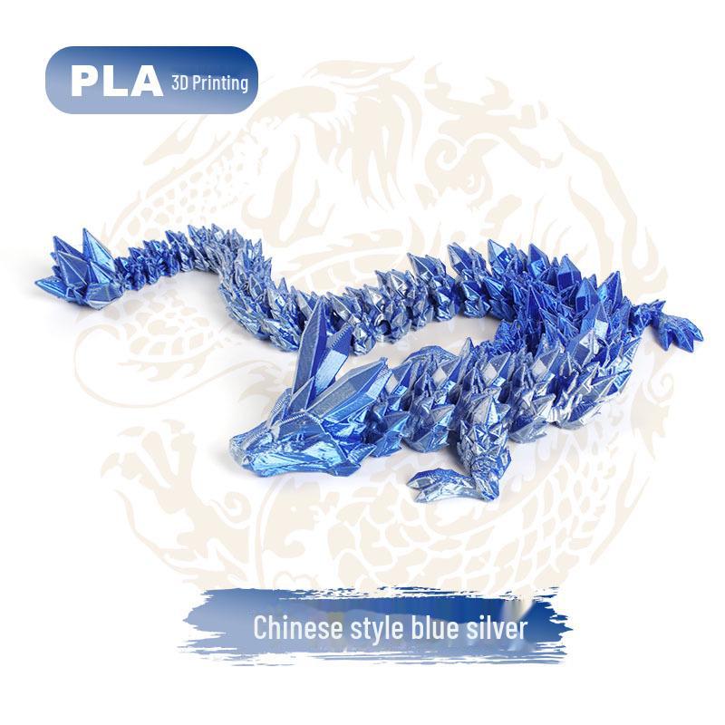 "Handcrafted 3D Printed Crystal Dragon Ornaments - Chinese Dragon & Dragon Egg Toys"