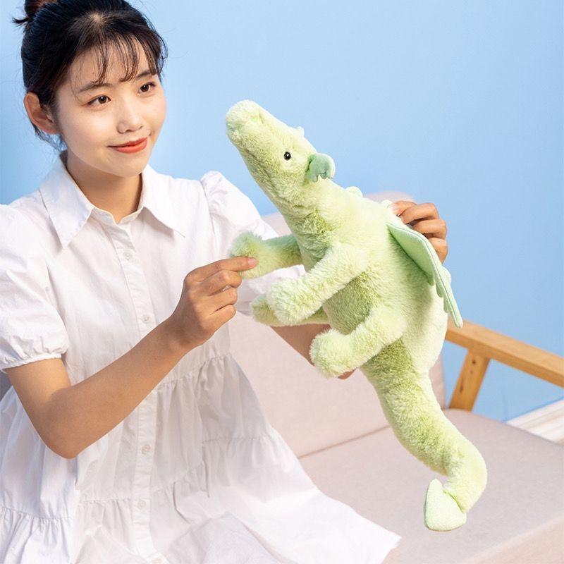 Kawaii New High Quality Simulation Snow Dragon Colorful Plush Toys Soft Wing Doll Birthday Gift Home Decor