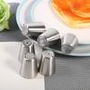 6PCS Piping Tips Set Flower Frosting Tips Nozzles Icing Tips Stainless Steel Flower Cake Icing Piping Nozzles Decorating Tips