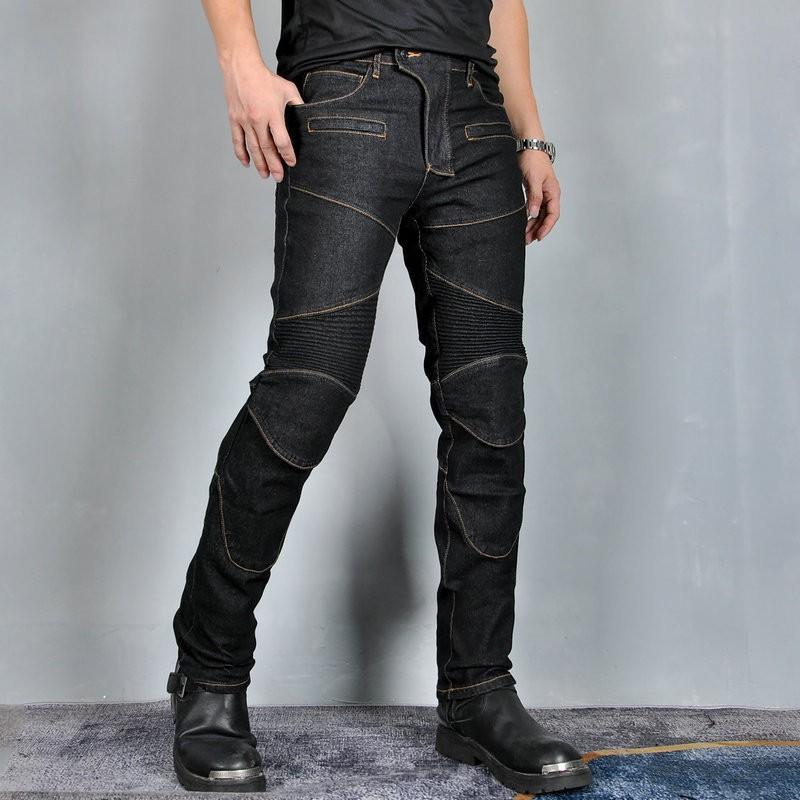 Mens Motorcycle Riding Pants JES-3 Stretchable Protective Jeans Off-Road Cycling Outdoor Use