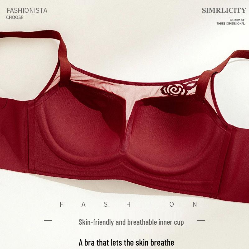 Rose Rendezvous: Red Seamless Push-Up Bra for Comfort and Enhancement