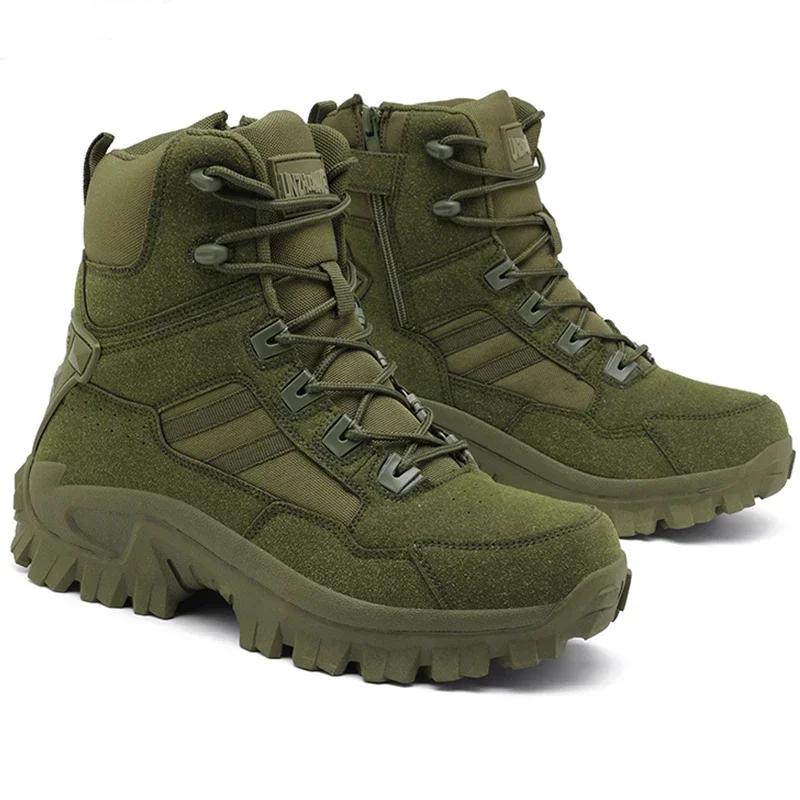 Men Boots Tactical Waterproof Military High Quality Motorcycle Ankle Boots Man Hunting Hiking Shoes Breathable Army Boot for Men