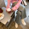 Ouyang Nana Casual Women's Shoes Cowhide Smiley Face Casual Shoes Women's Velcro Thick-soled High-white Shoes
