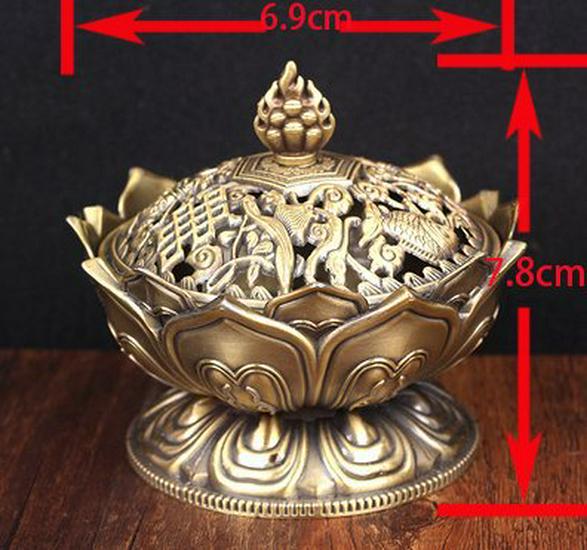 New Alloy Pagoda Eight Treasures Lotus Incense Holder Ornament бронзовый