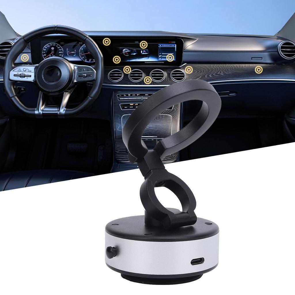 Magnet Phone Holder Electric Magnetic Suction Car Mount 360 Degree Rotating Vacuum Adsorption 3 Section Folding for Desk