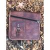 Rustic leather satchel, vintage-look leather messenger, leather shoulder/crossbody satchel, quirky iPad bag 11”x9”, gift for Father’s Day