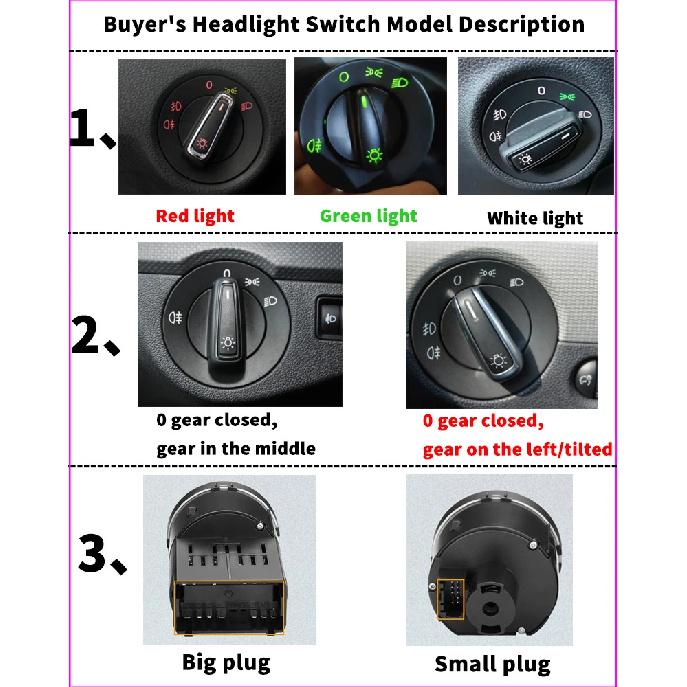 Auto Headlight Switch For VW Passat B5 B7 Transporter T5 Tiguan Jetta Mk6 Golf 4 6 Head Light Lamp Auto-Switch Sensor Accessory