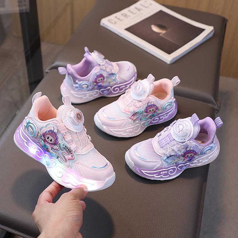 Girls' 2025 Spring Mesh Velcro Sneakers - Small & Medium Sizes