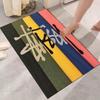 Black Base City Names No.4 Logo Area Rug Non Slip Mat, White Print Global City Street Art Carpet for Living Room Decor