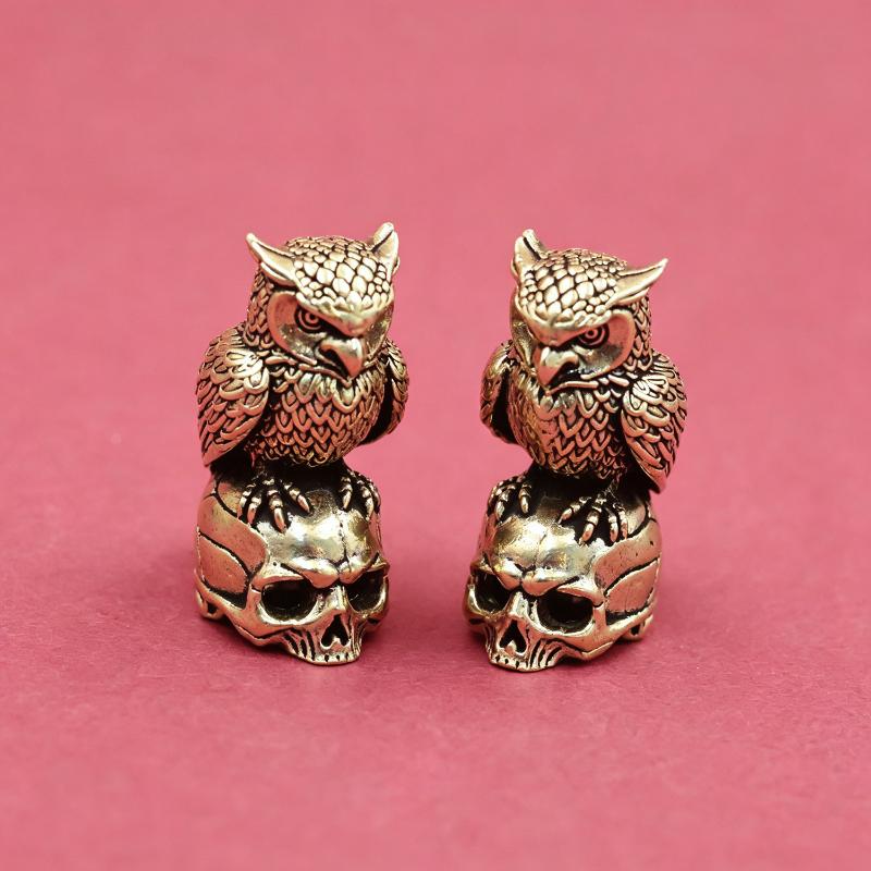 Owl Brass Ornament Handmade Creative Small Craft Unique Gift For Home Desk Boho Luxury Home Decor Figurine
