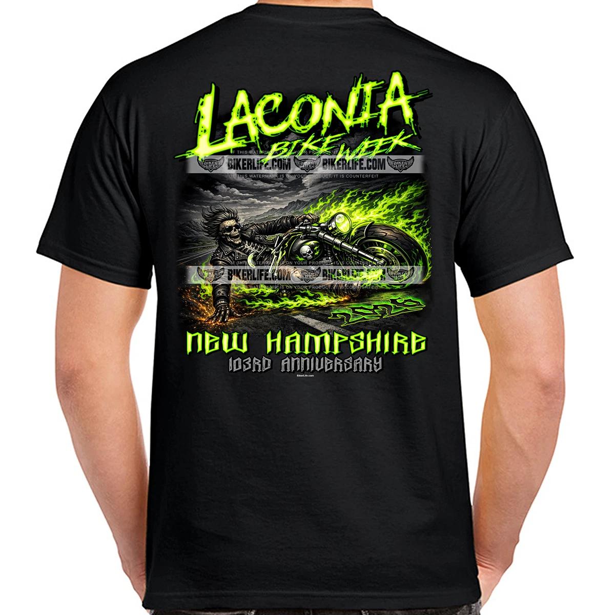 T-Shirt 2026 Laconia Motorcycle Week Skid Row No Harley XXXL