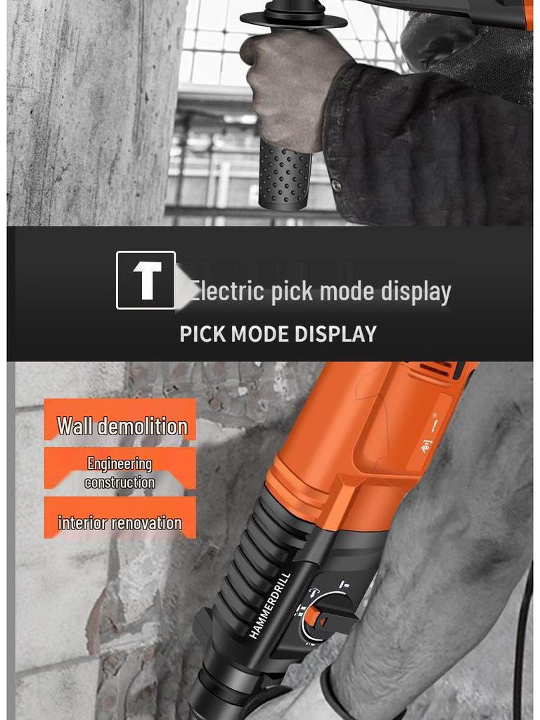 Compact High-Power Electric Impact Drill: Lightweight Dual-Use Hammer for Home & Industrial Use