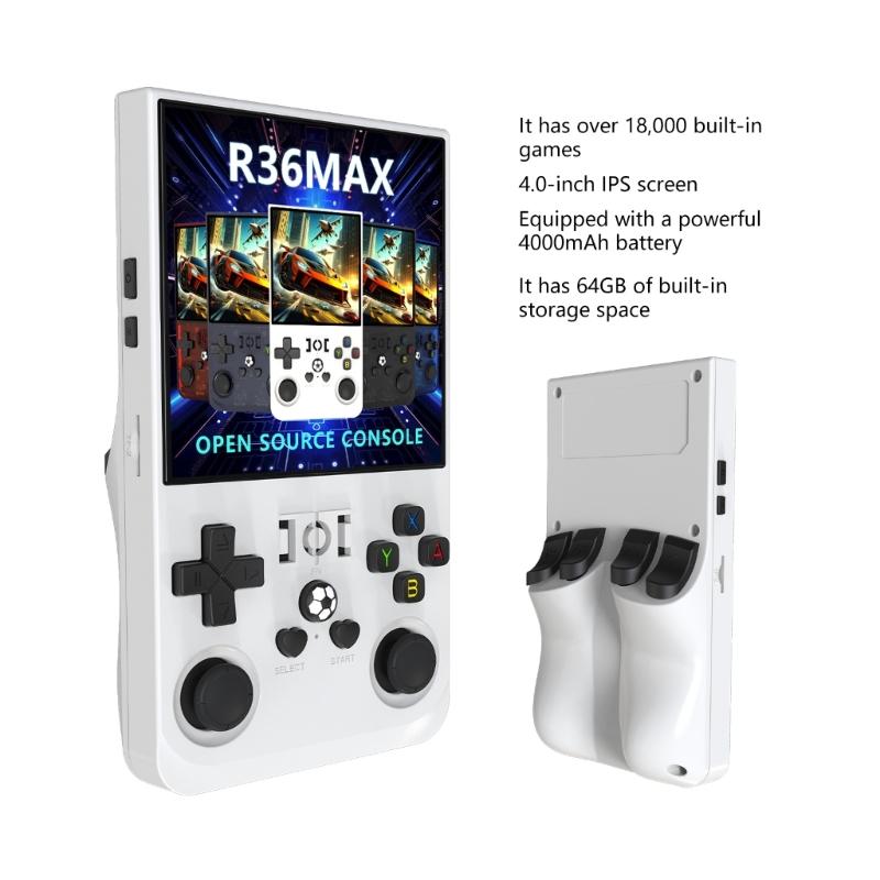 Open Source R36Max 4Inch IPS Screen Handheld Video Game Console Linux System Pocket Game Player Kids Gift