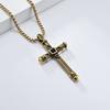 Vintage European and American Style Stainless Steel Cross Necklace for Men Niche Punk