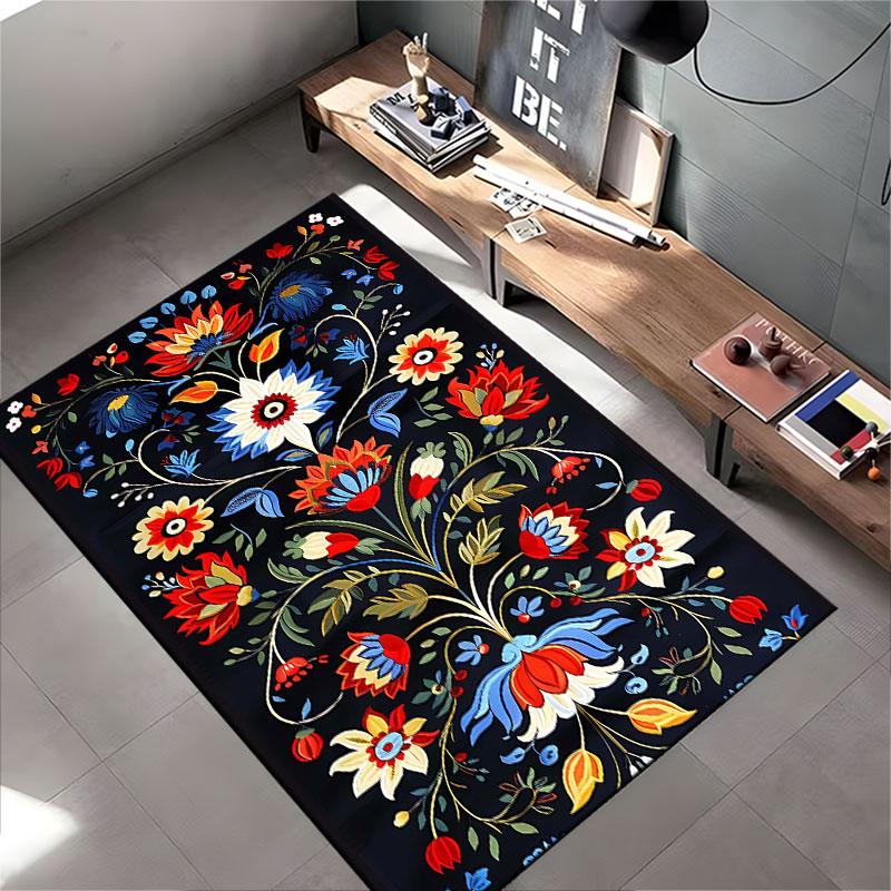 Floral Pattern Carpet Decor suitable as a non-slip mat for the living room or bedroom sofa