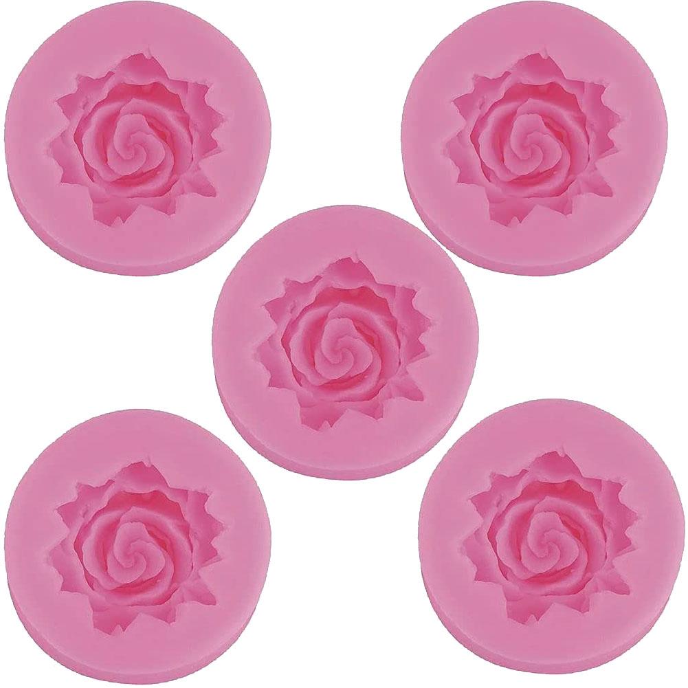 3D Rose Flower Silicone Fondant Mold Bloom Rose Shape Resin Candle Mold for Cake Decoration Chocolate Soap Candy Making Crafts