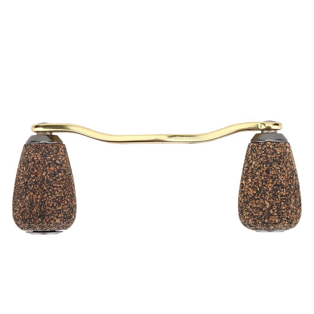 Fishing Reel Handle Wood Knob Carbon Fiber Frame with Fittings Replacement Parts (Gold)
