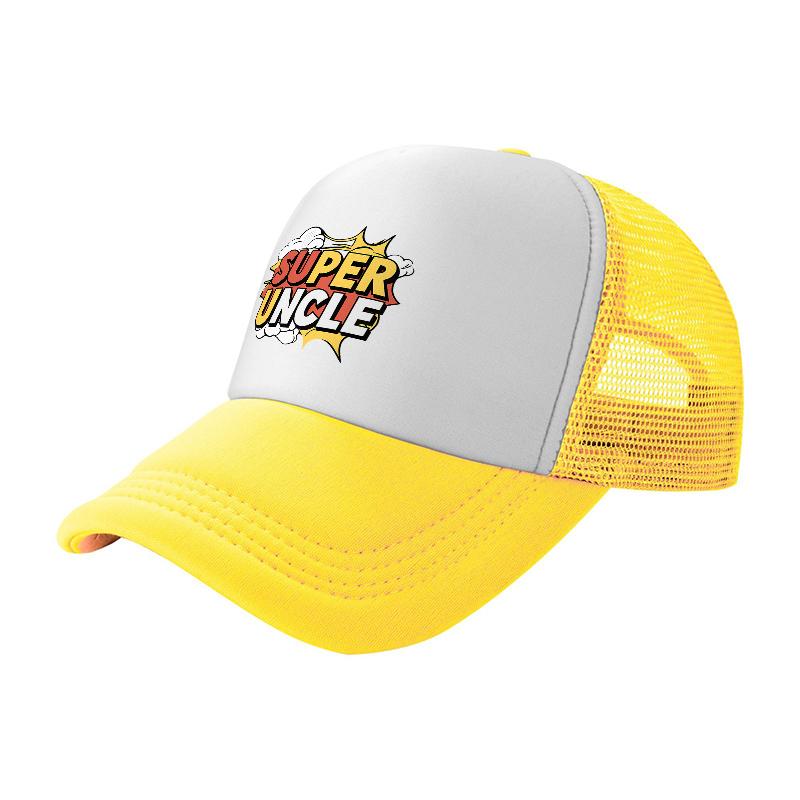 SUPER UNCLE Mesh Trucker Hat Breathable Baseball Cap with Bold Logo Design for Casual Wear and Outdoor Activities