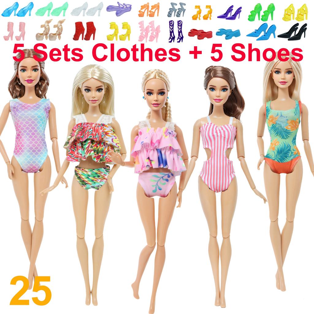 10 Stück/Set Mode-Outfits Ba Puppe Bie Hemd Hose Kleid Schuhe 11,5 Zoll Puppenkleidung Puppenhaus 11,8" 30cm 1/6 Puppenzubehör