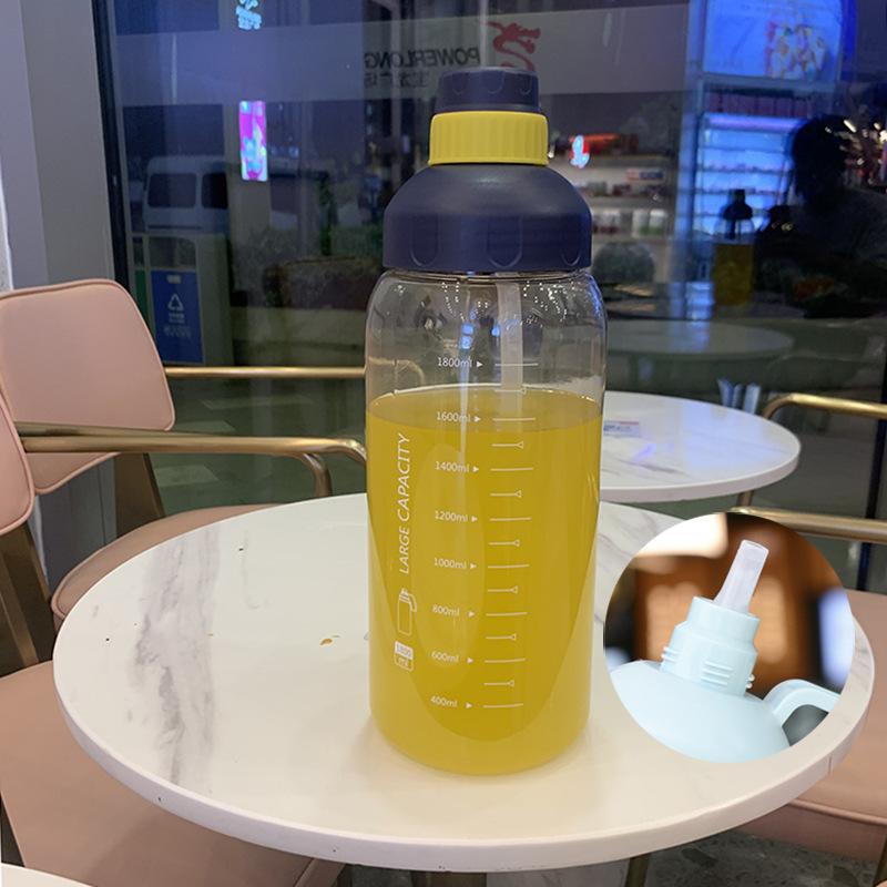 Water bottle summer large capacity plastic kettle adult sports cup space cup student outdoor portable handle straw cup