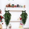 Hanging Swag with Pinecones and Ribbon Natural Evergreen Branches Decorative Door or Wall Arrangement for Home Office