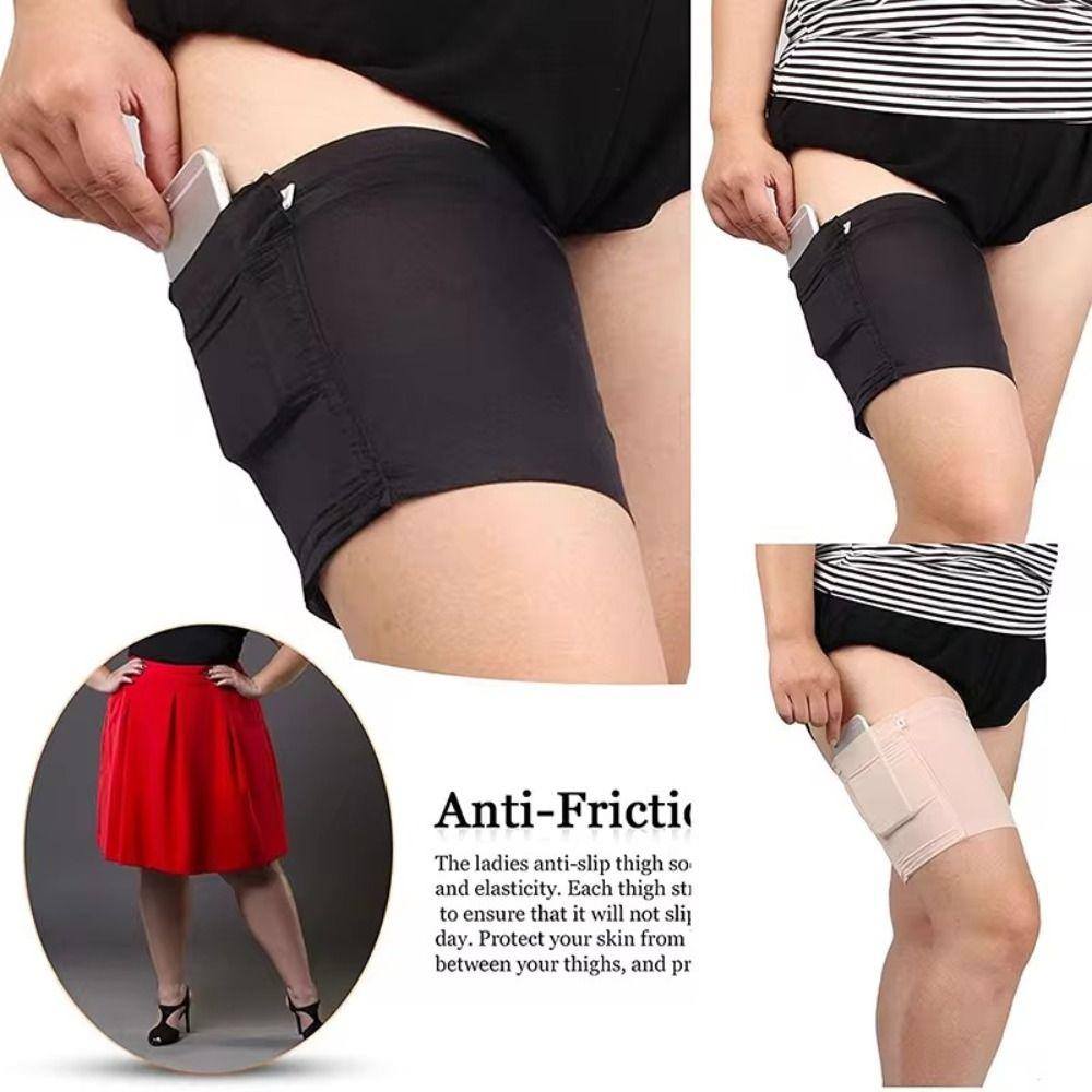 Anti-Friction Pocket Thigh Bands Leg Sleeves Leg Phone Poket Invisible Thigh Strap  Lady Garter