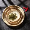 1Pc Mini Handmade Bamboo Round Dustpan Small Dessert Tray Candy Snacks Melon Seed Tray for Outdoor Patio Garden Picnic Home Kitchen Restaurant