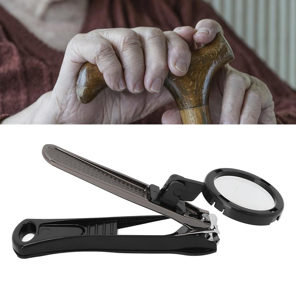 Nail Clipper Heavy Duty Portable Nail Cutter with Removable Magnifying Glass for Seniors