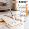 Automatic Cloth Changing Hands-Free Mini Mop, Snap Grip Lazy Mops ,Disposable Dust Mop with 4 Reusable Cloths, 360°Rotating Head Long Handle Stick