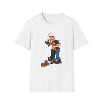Popeye and Olive Oyl Kiss T-Shirt | Vintage Cartoon Couple Tee