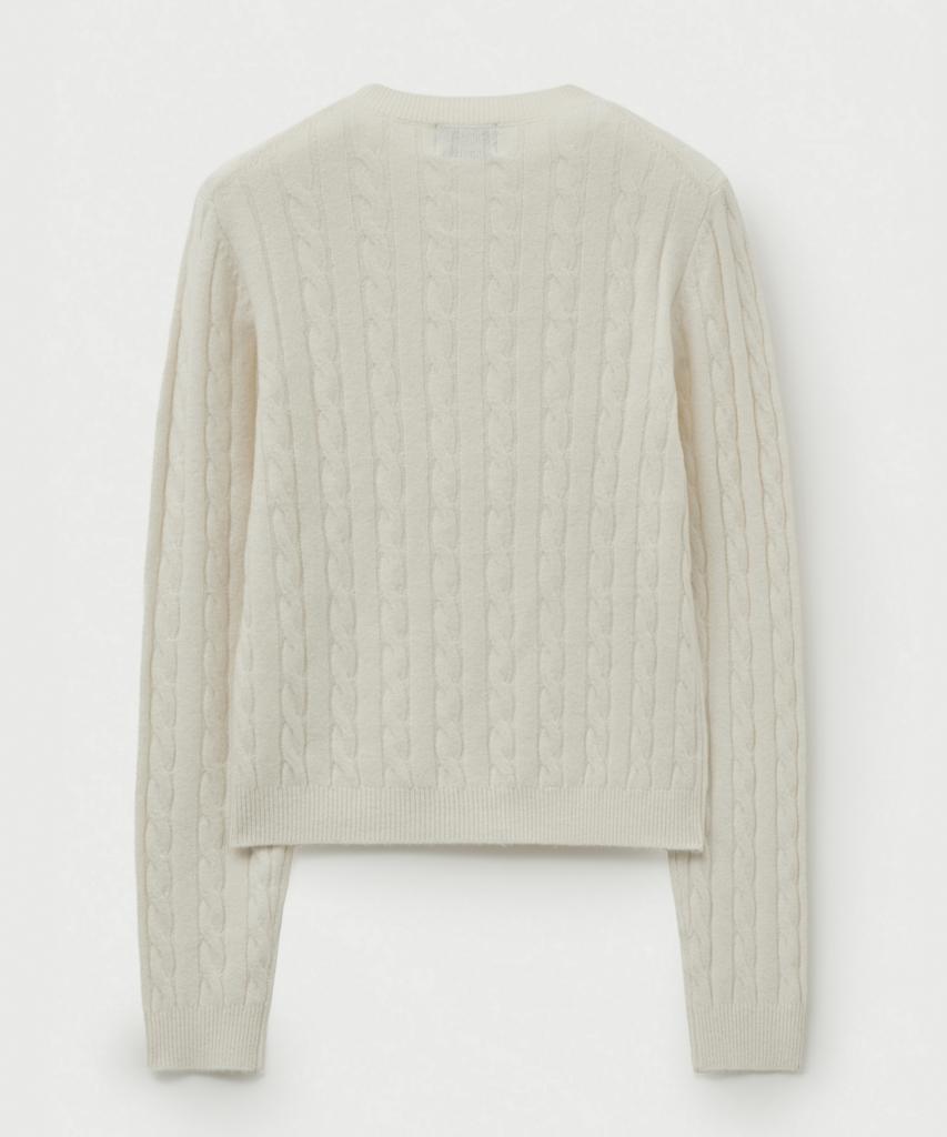 Seteo (W) Soft Touch Cable Crew Neck Knit Cream