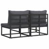 Garden Furniture Set 2 Pieces Black and Anthracite 70 X 71.5 X 71 Cm