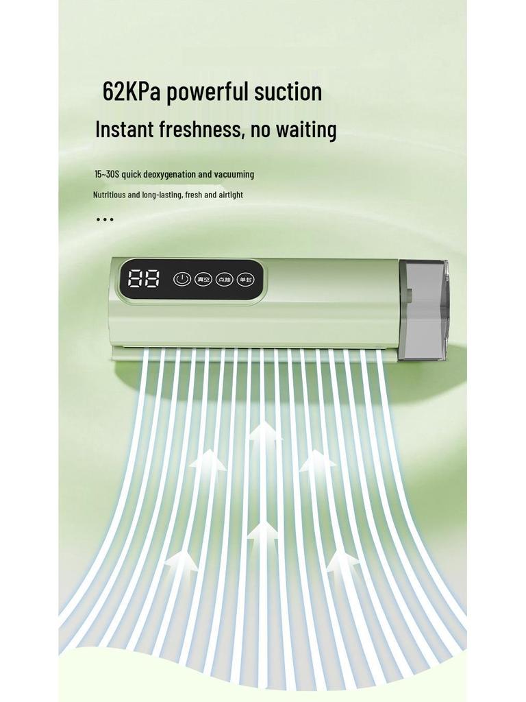 Kabelloser digitaler Vakuumierer: Automatische Lebensmittel- & Obstlagerungsmaschine mit Display