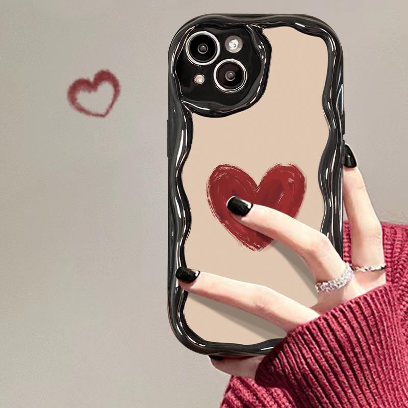 Anwendbar auf Apple 15promax Handyhülle IPhone 14/13 Einfache Textur Liebe 11/12 Mini Silikon Xs