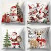 4pcs Set, Christmas Pillowcase, 17.7"*17.7", Printed On One Side, Christmas Decoration, Sofa Lumbar Cushion Cover, Pillowcase Wi
