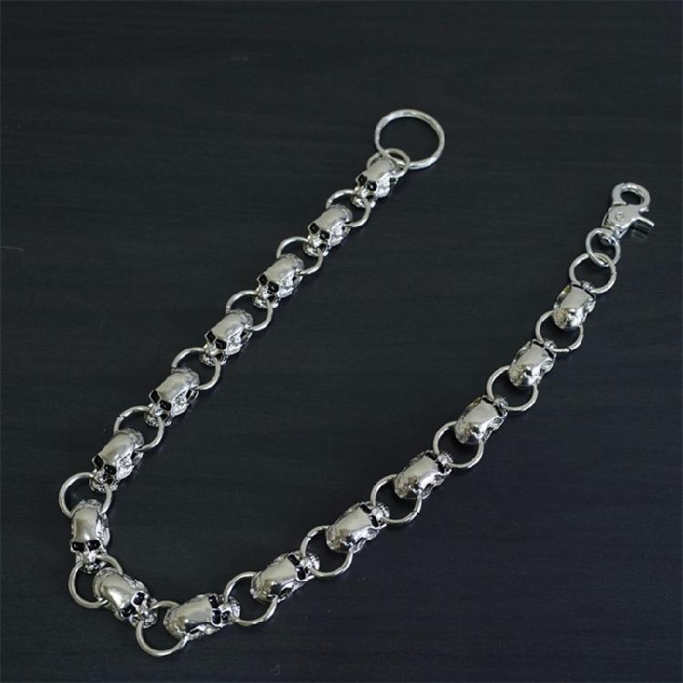 Catena Pesante Robusta per Portafoglio da Biker Catena con Teschio Punk Portachiavi Metallico Catena con Moschettone