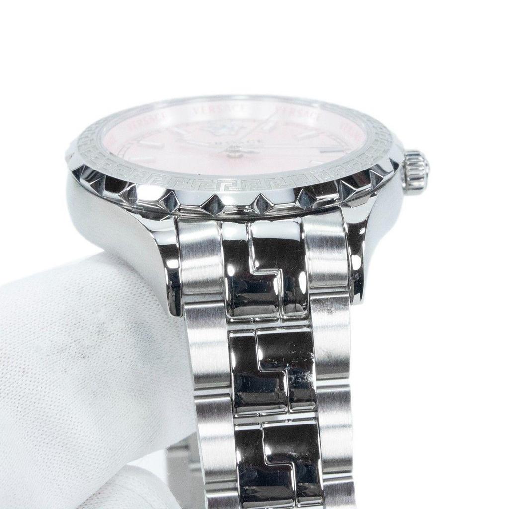 Used Working Item Like New Versace Watch Quartz Ladies Helenium Pink Greca Pattern Medusa Swiss Made Beautiful Rare