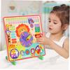 1Satz Multifunctional Wooden Toy for Interactive Clock Learning Game Weather Recognition Early Education Activity