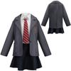 Matilda Schuluniform Cosplay Kostüm, Grauer Blazer & Rock mit Krawatte für Halloween & Film-Themen-Cosplay-Events