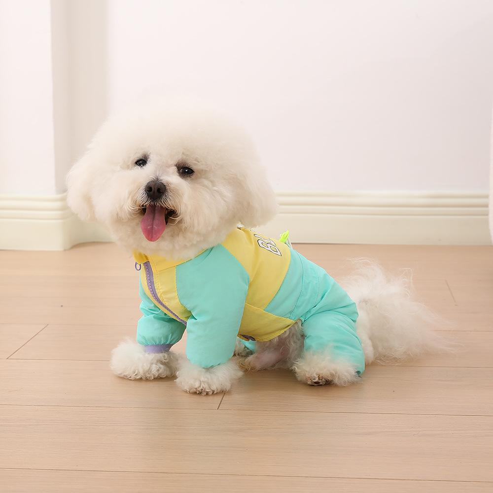 Frühling/Sommer Lässiger Stil Leichte Winddichte Vierteilige Anzüge für Welpen Kätzchen Hundekleidung