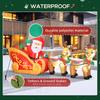 7.9ft Christmas Inflatable Santa on Sleigh with Two Reindeer, Outdoor Christmas Blow Up Decoration with Built-in LED Lights for Garden