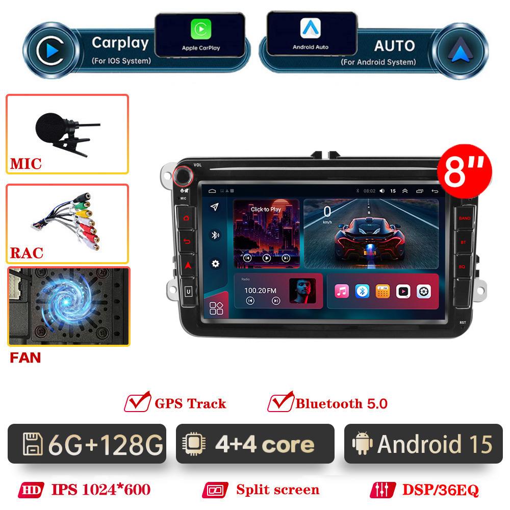 For VW Skoda Golf 5 6 Touran Passat B6 B7 Polo Car Radio Carplay GPS Multimedia Video Player DSP AHD DVR 2din stereo NO DVD