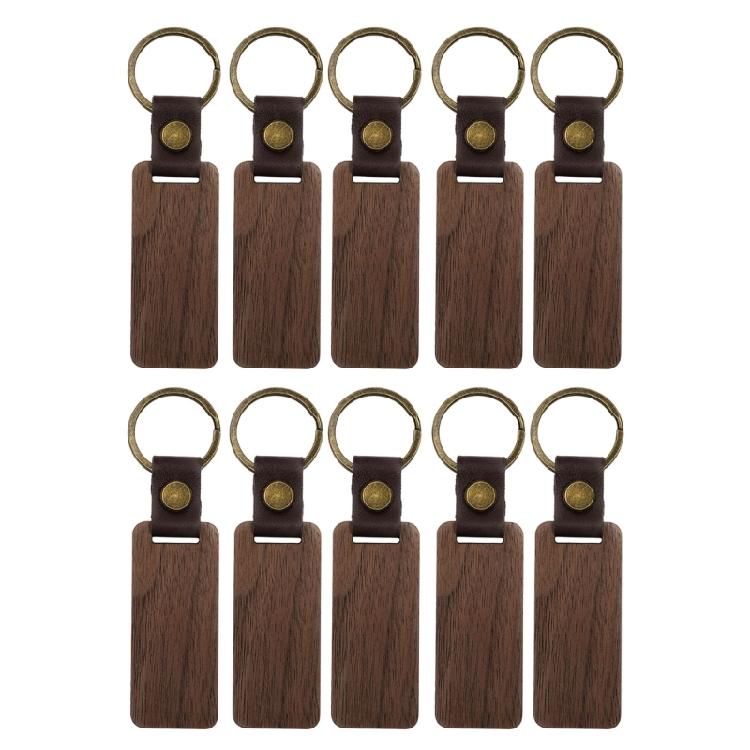 10Pcs Personalized Wooden Keychain Vintage Car Key Accessory Engraving Keyring