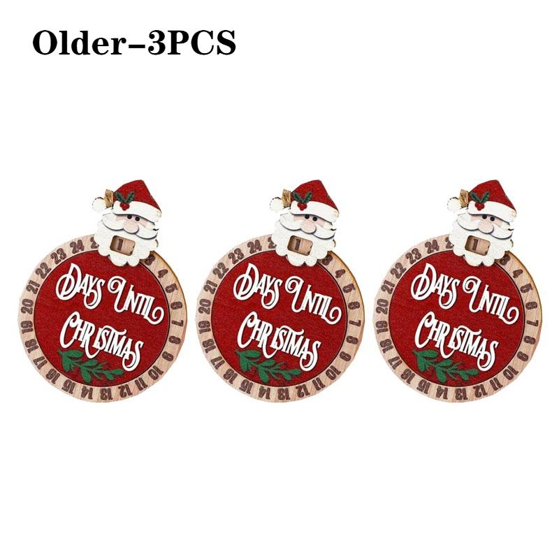 1-5PCS Christmas Wooden Hanging Sign Santa Tree Ornament Holiday Decoration for Festive Xmas Decor