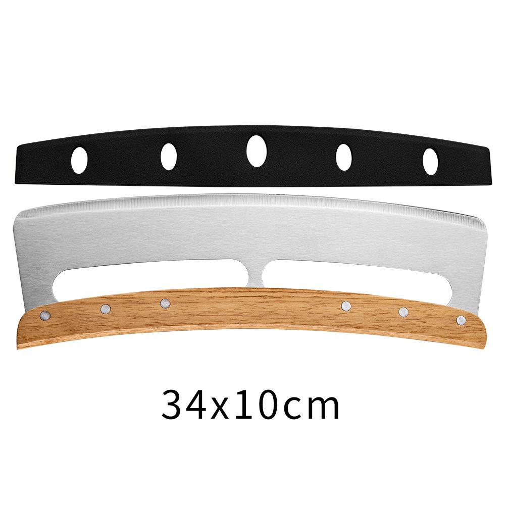 Stainless Steel Semi-Round Pizza Hob with Wooden Handle Custom Logo Baking Tools Set Including Pizza Cutter Shaker Pizza Tools