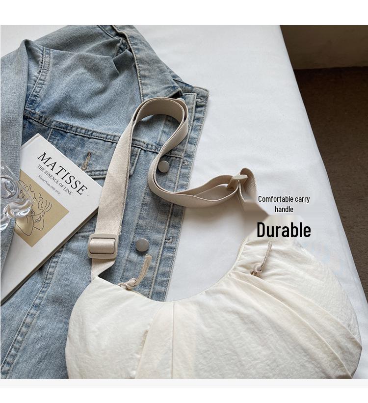 2025 Pleated Lightweight Dumpling Bag: Versatile, Solid Color Shoulder/Crossbody with High-End Style