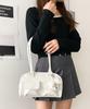 WEGO Boston Bag with School Deco Shoulder Korean School School Size White Charm, Bag, Bag, Bag, Style, Casual, Girly, Bag, Gift, Present, Bag,