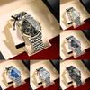 Swiss Mens Watch With Luminous Dial Moon Phase Chronograph For Sports And Casual Wear